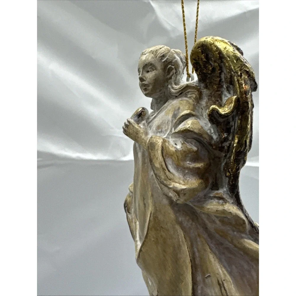 Schurman‎ Retail Group 2 Gold Distressed Christmas Angel Ornaments